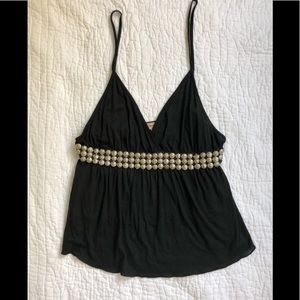 See by Chloe black crop top with metal beading